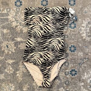 NWT Aerie Long Torso Zebra Print One-piece Swimsuit